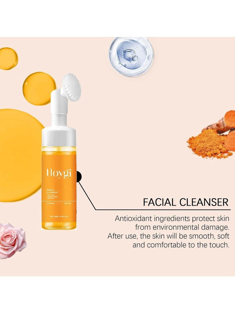 Glow Wash Turmeric Face Wash With Brush, Turmeric Facial Cleanser Deep Cleansing Skin, Moisturizing Glowing Exfoliating Turmeric Foaming Scrub Facial - pzsku/Z40246BCA55FAD4377439Z/45/_/1739876212/f2eafae5-2788-42dc-adc6-cd90b7e5ec8c