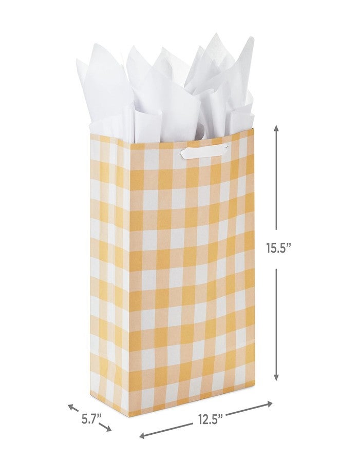 Hallmark 15" Extra Large Gift Bags with Tissue Paper (2 Bags: Baby Animals, Yellow Gingham) for Baby Showers, 1st Birthdays, Gender Reveal Parties - Image 3