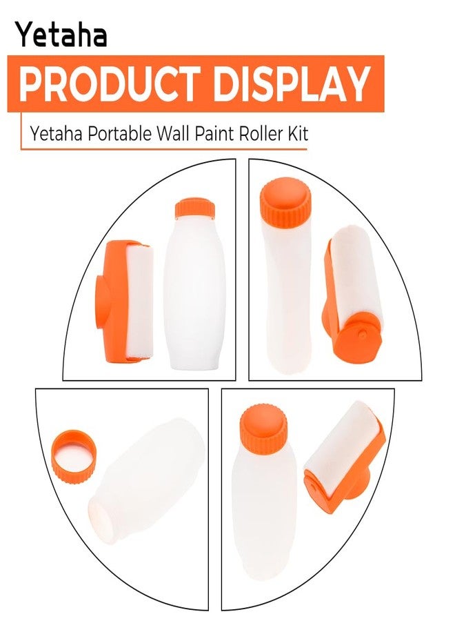 Yetaha Portable Wall Paint Roller Kit, Empty Paint Dabbers Roller-Refillable Bottles Dauber Paint Graffiti Roller, Suitable for Repairing The Wall with Latex Paint Graffiti (500ml, Orange) - Image 2