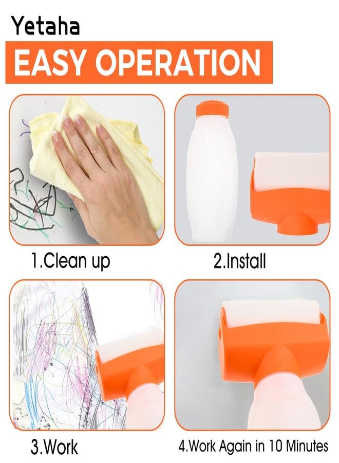 Yetaha Portable Wall Paint Roller Kit, Empty Paint Dabbers Roller-Refillable Bottles Dauber Paint Graffiti Roller, Suitable for Repairing The Wall with Latex Paint Graffiti (500ml, Orange) - Image 4