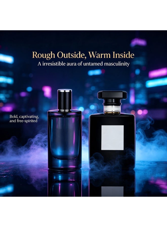 عبوتان من ماء التواليت والكولونيا الفيرومونية للرجال، عطر بخاخ منعش برائحة الحمضيات، يدوم طويلاً، بقاعدة من الليمون والفلفل وخشب الأرز، مناسب للمناسبات الخاصة والاستخدام اليومي، كولونيا رجالية أنيقة. - Image 4