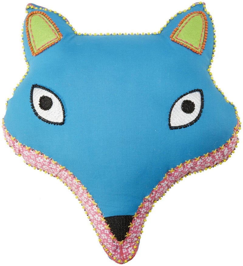 Two's Company Fox Pillow, Blue - Image 5