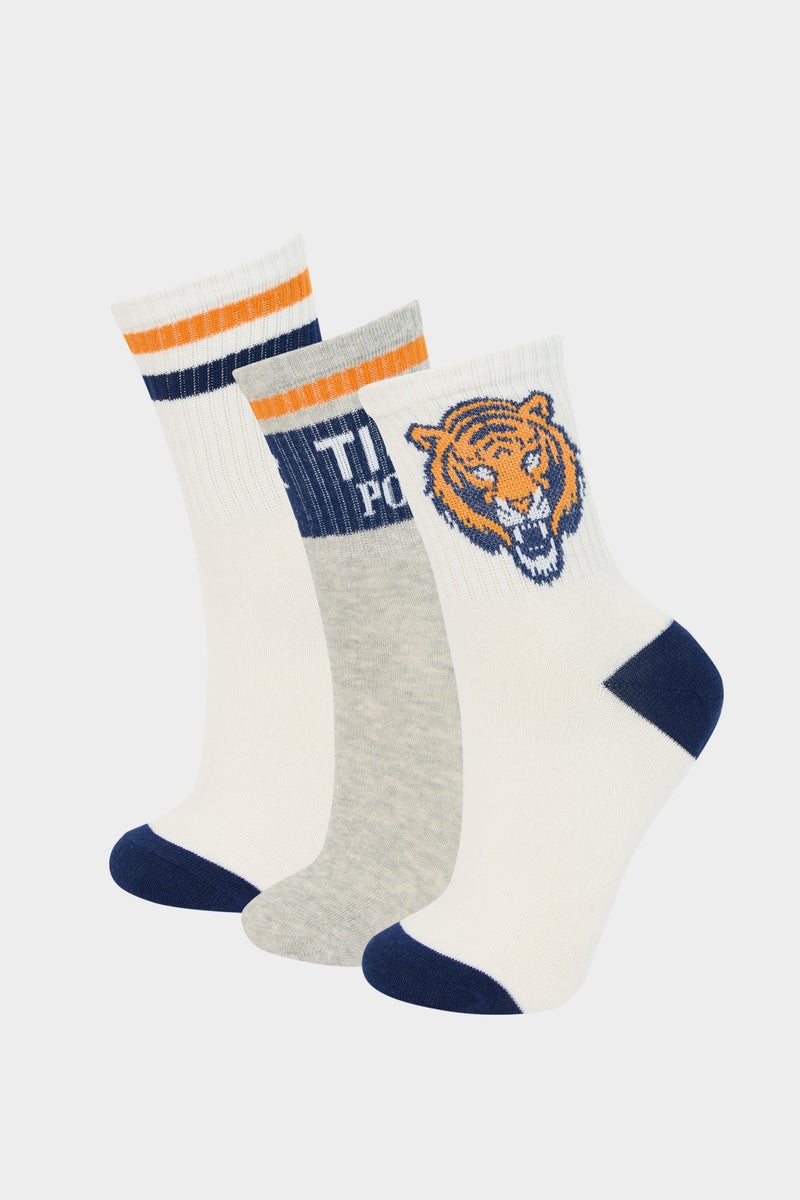 DeFacto Boy Animal Print 3 piece Long sock - Image 1