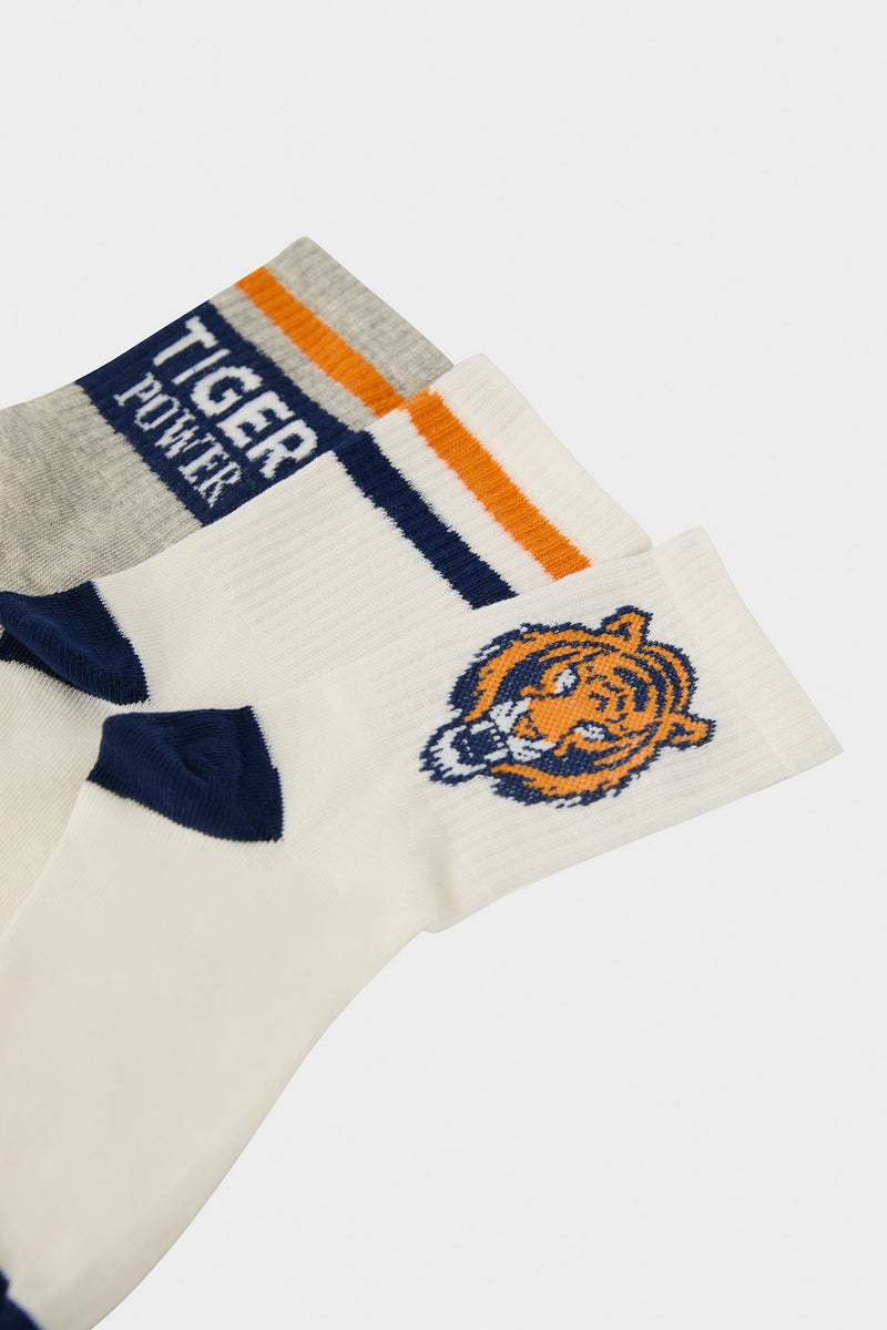 DeFacto Boy Animal Print 3 piece Long sock - Image 4