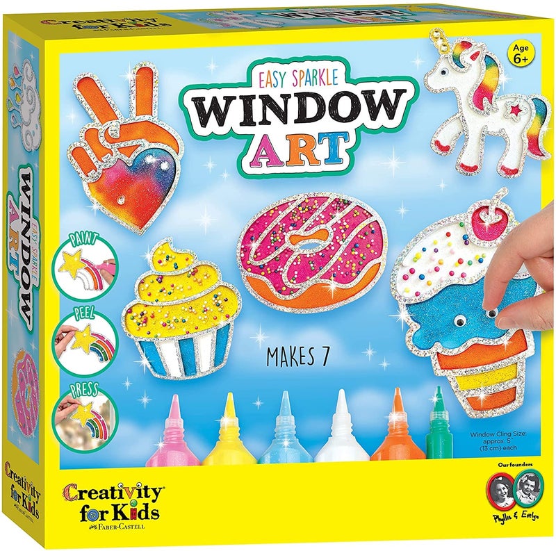Creativity for Kids Easy Sparkle Window Art Kit | Make 7 Colorful Window Art Designs with Paint & Sparkle | Relaxing DIY Craft & Creative Activity for Kids Everywhere (Ages 6+) - Image 1