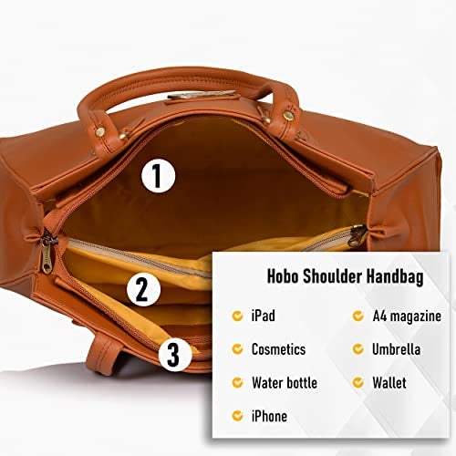 Fostelo Women's Kathleen Satchel Tote Handbag for Women | Ladies Purse | Stylish Shoulder Bag | Gift For Women | Tan - Image 5