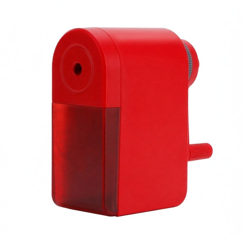 Manual Pencil Sharpener: Red Hand Crank With Automatic Pen In Out, Adjustable 10 Sharpness Levels - Replaceable Alloy Blade, Double-Sided Lead Grind Design for Kids, Students, Teachers, Artists - Image 1