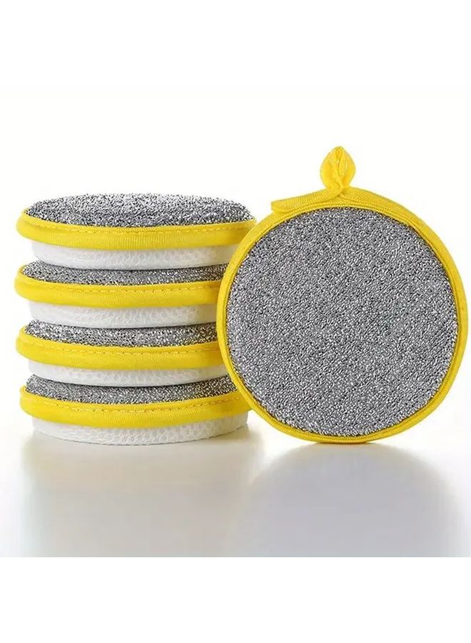 Heavy Duty Yellow Kitchen Sponges Dishcloths Non Scratch Washable Reusable 5 Pack - Image 1