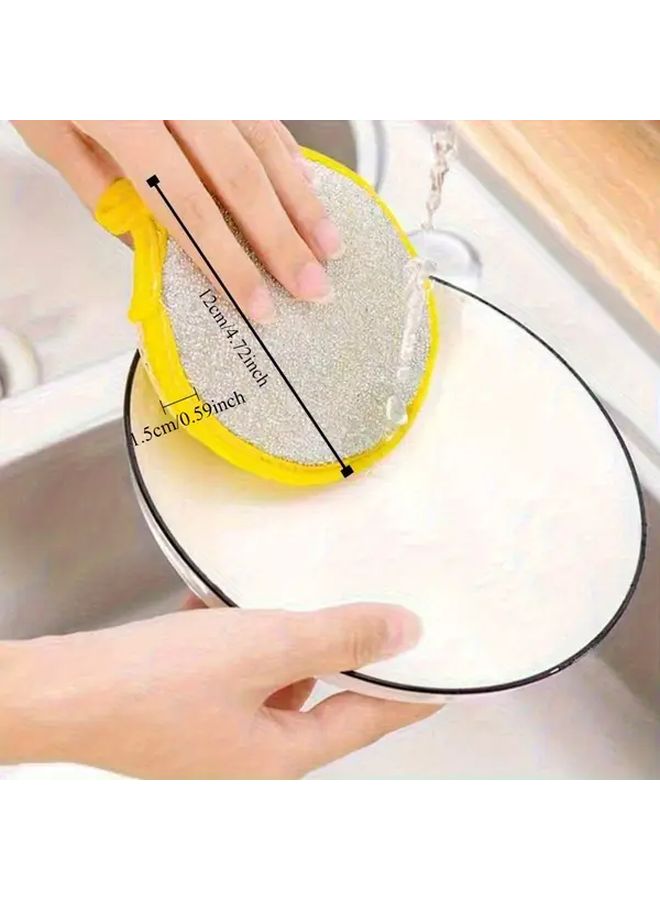 Heavy Duty Yellow Kitchen Sponges Dishcloths Non Scratch Washable Reusable 5 Pack - Image 3