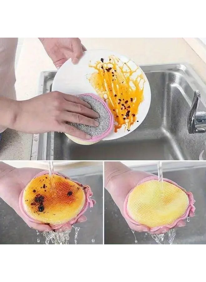 Heavy Duty Yellow Kitchen Sponges Dishcloths Non Scratch Washable Reusable 5 Pack - Image 4