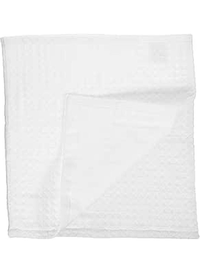 White Waffle Weave Cotton Face Towels 2 Pack Soft Absorbent Bathroom Washcloths - Image 1
