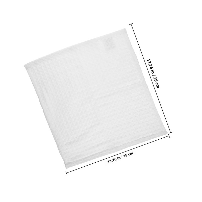 White Waffle Weave Cotton Face Towels 2 Pack Soft Absorbent Bathroom Washcloths - Image 3