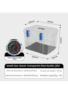 Generic Multifunctional Moisture-proof Storage Box SLR Camera Lens Protection Box Photographic Equipment Drying Anti-mold Instrument Toolbox-Color:J302 Small Size  Comes With Hygrometer + Sponge Pad  - Image 1