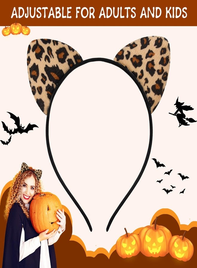 Paezm Leopard Cheetah Ears Headband for Women Girls, Halloween Cosplay Leopard Costume Hair Accessories for Adult - Image 3