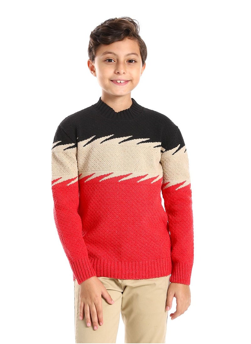 Caesar Wool Boys Pullover With Multi Design  - Image 1