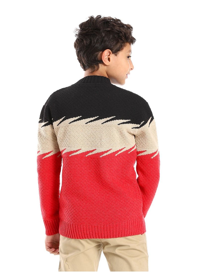 Caesar Wool Boys Pullover With Multi Design  - Image 4