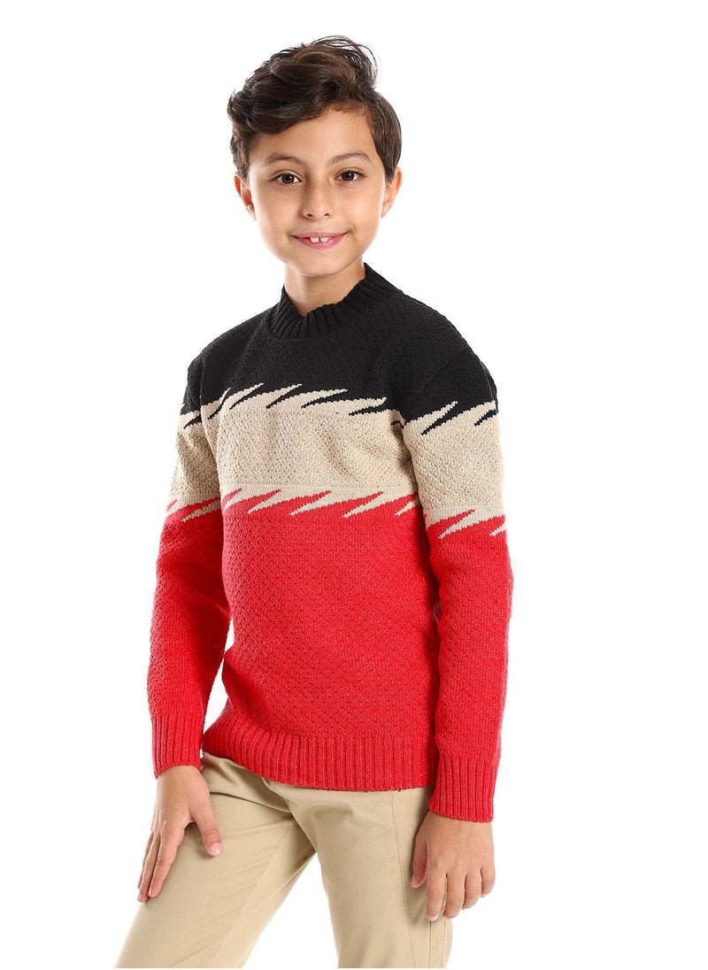 Caesar Wool Boys Pullover With Multi Design  - Image 2