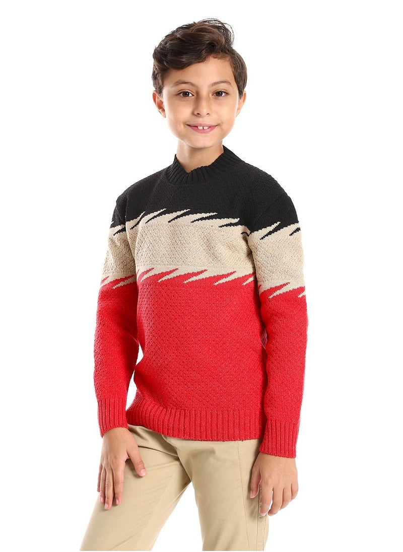 Caesar Wool Boys Pullover With Multi Design  - Image 3
