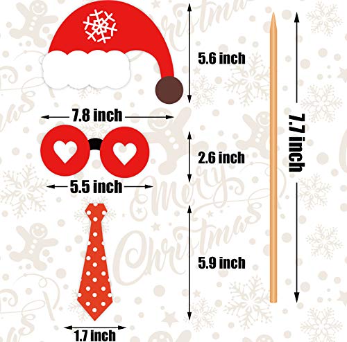 Joy Bang Christmas Photo Booth Props, 48PCS Christmas Photo Props, Christmas Party Decorations, Holiday Christmas Party Favors Supplies for Kids Adults Christmas Games - Image 3