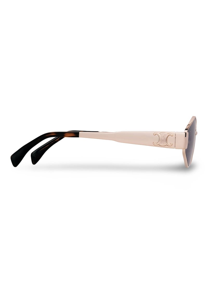Celine Triomphe Metal Hexagonal Sunglasses CL40254U 28A(Rose Gold) - Image 5