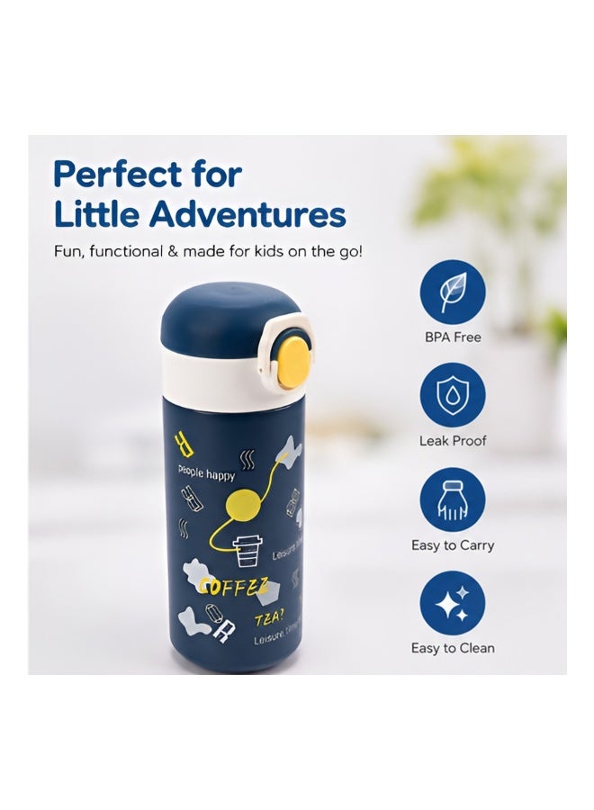 Cocobee-Insulated Stainless Steel Water Bottle, Leakproof, Soft Handle Grip, Odour Free, 500Ml, 3 Years+-Blue - Image 3