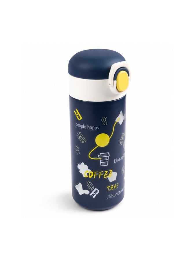 Cocobee-Insulated Stainless Steel Water Bottle, Leakproof, Soft Handle Grip, Odour Free, 500Ml, 3 Years+-Blue - Image 1