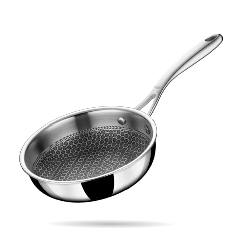 Stahl Artisan Hybrid 0.6 L, 16 cm Triply Frying Pan | Induction & Gas Stove Compatible | Honeycomb Non Stick Fry Pan, Metal Spoon Friendly - Image 1