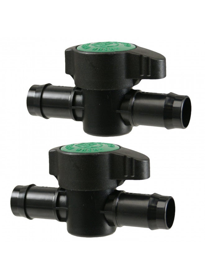 Habitech Habitech 2-Pack In-Line Barbed Ball Valve 13mm For 1/2 Inch Tubing .520 ID - Regulate and Shut-Off/On Water Flow  - Image 1
