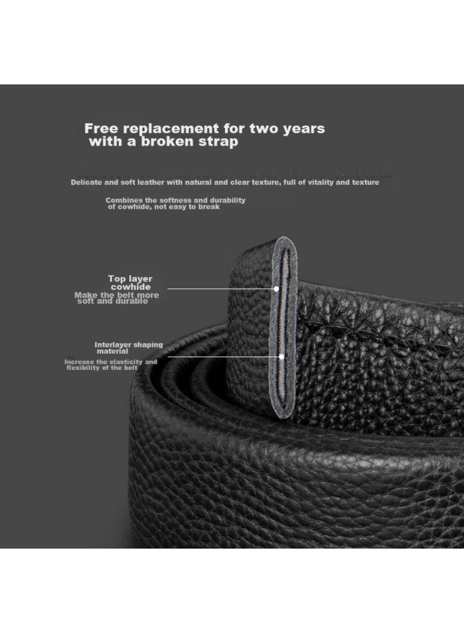 Cow Leather Belt For Men, Top-grain Cowhide, Automatic Buckle, Genuine Leather Waist Belt, Valentine's Day Gift For Husband - Image 4