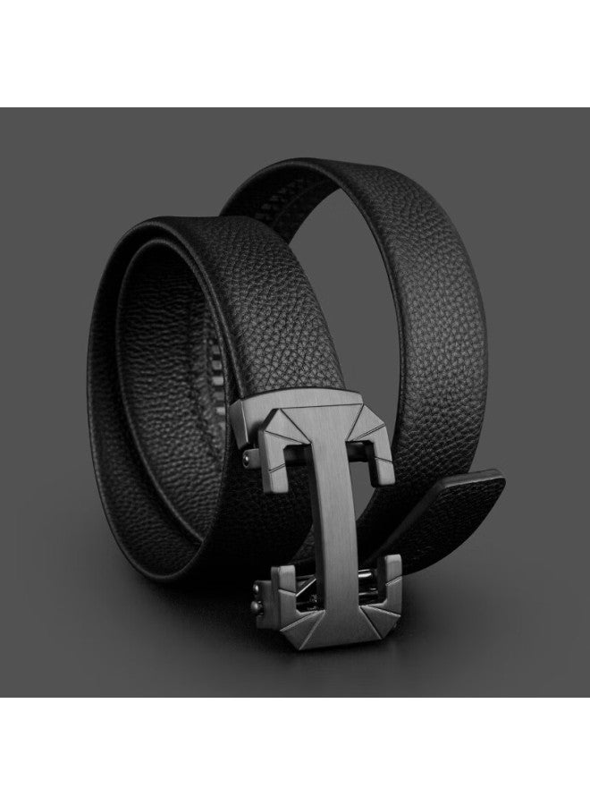 Cow Leather Belt For Men, Top-grain Cowhide, Automatic Buckle, Genuine Leather Waist Belt, Valentine's Day Gift For Husband - Image 5