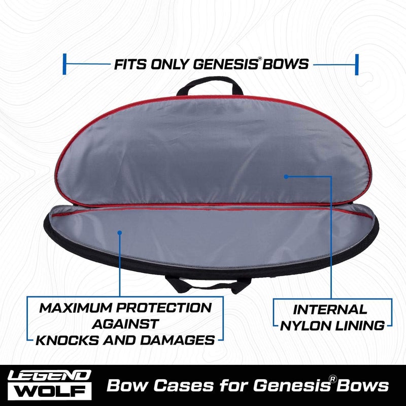 Legend Wolf Genesis Compound Bow Case - NASP Archery Travel Bag for Genesis Bows with Thick Foam Padding, Backpack Straps, External Pockets & Nylon Lining - Ultimate Gear Protection - 37 inch Interior - Image 5