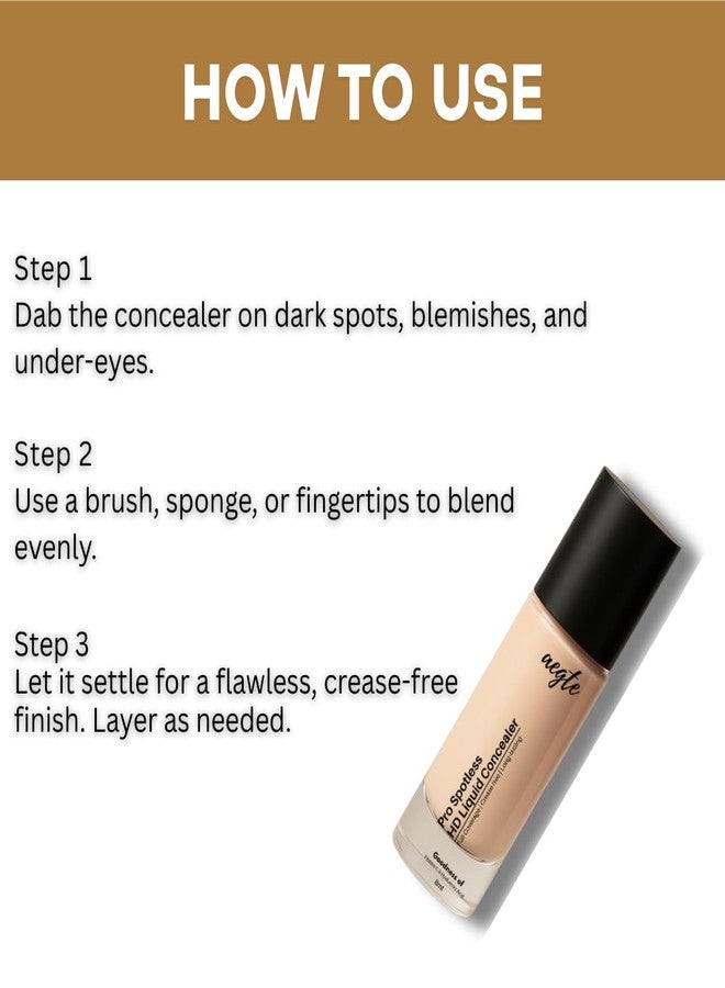 Aegte Pro Spotless HD Liquid Full Coverage Concealer 8ml (Ivory) - Image 5