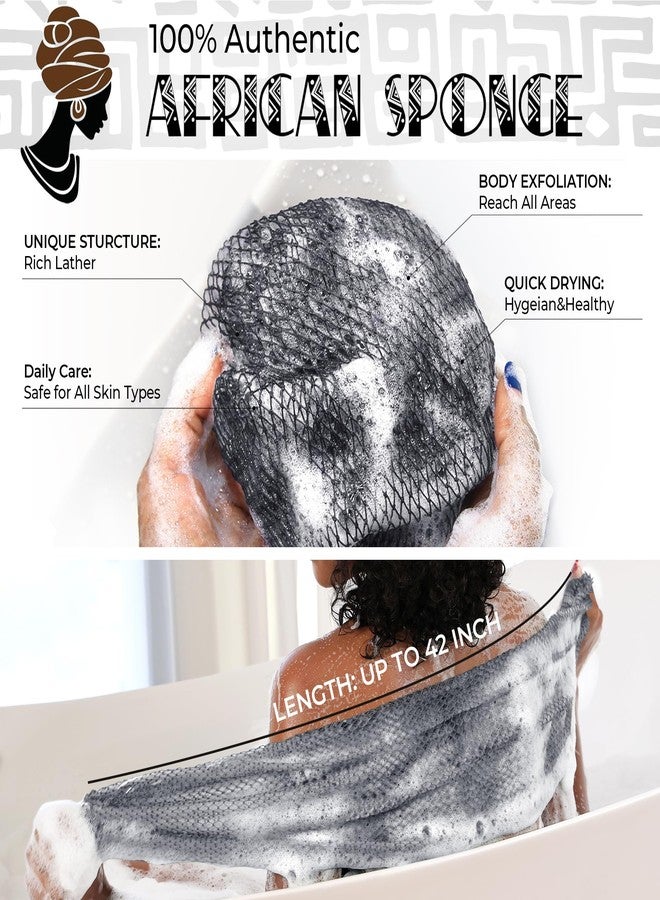 RelaxScene African Net Sponge Authentic - Exfoliating Back Scrub Bath Sponge with Knots - Afro Scrub Body Scrubber Exfoliator Washcloth - African Body Care Daily Use Shower Essentials - Image 2