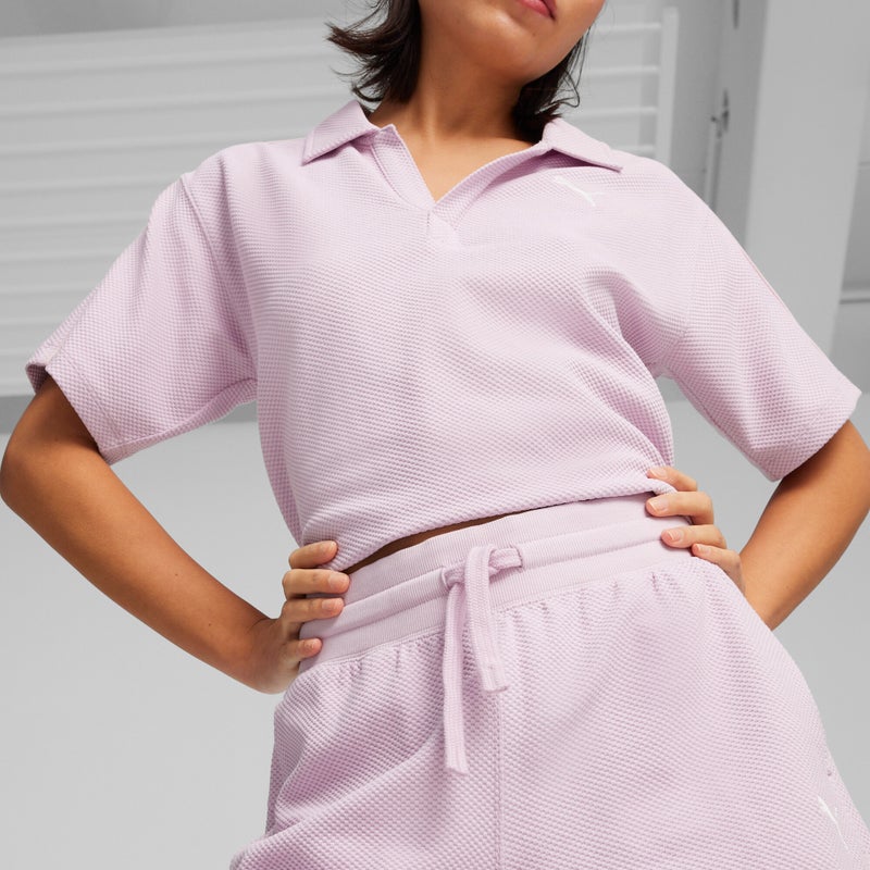 PUMA HER Womens Pink Shorts - Image 4
