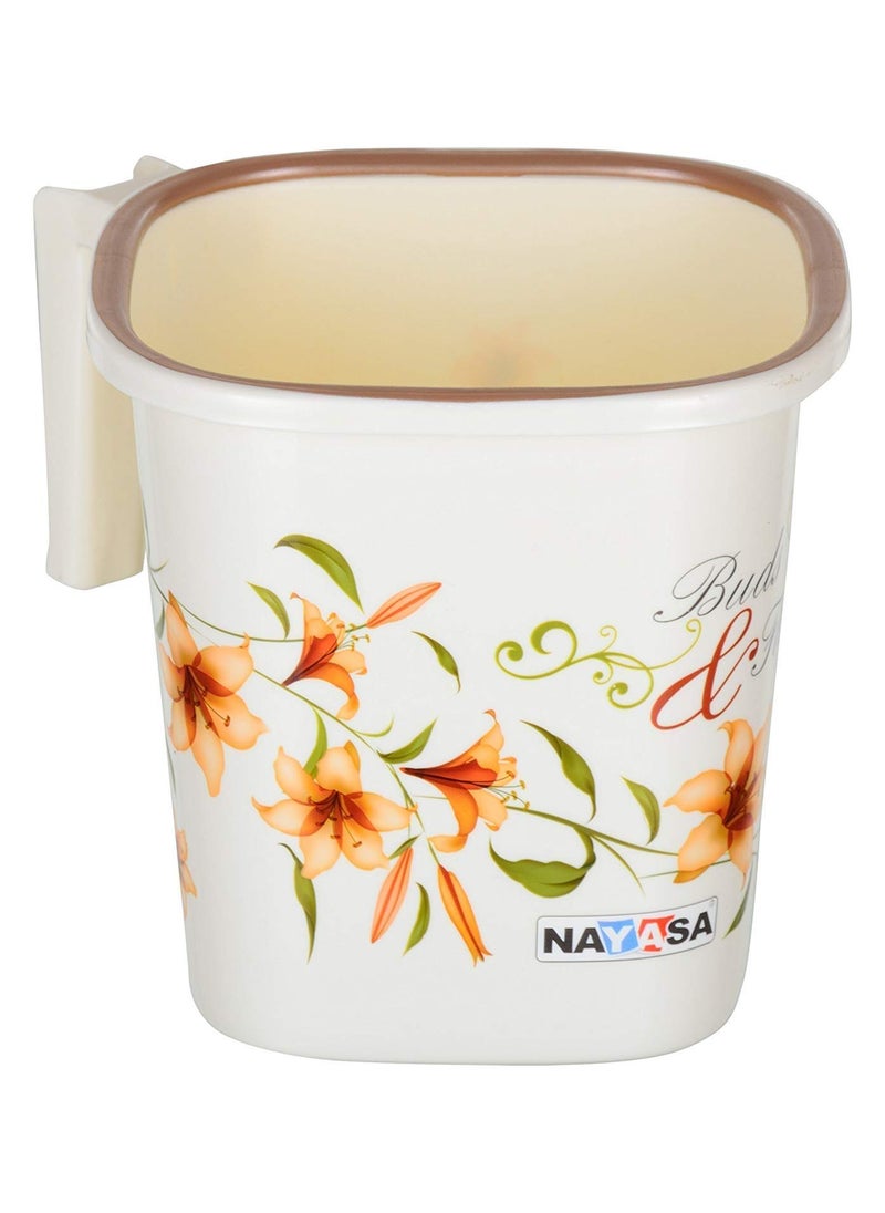 NAYASA Nayasa Plastic Square Ring Bathroom Mug with Matching Soap case (1.5 liters, Off-White, 2-Pieces) by Krishna Enterprises  - Image 2