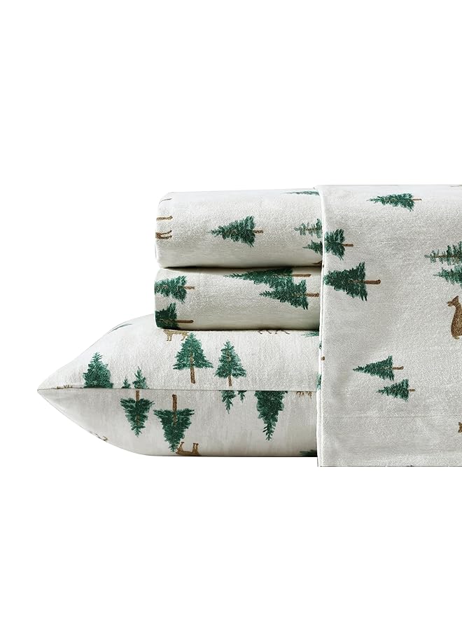 إدي بوار طقم ملاءات سرير من القطن الفلانيل الناعم للغاية لديكور منزلي مريح من Deer Hollow Queen - Image 3