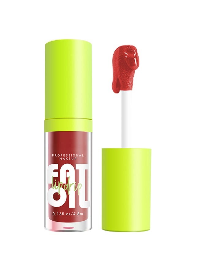 Julystar Plump Lips Fat Perks, Lip Glow Oil Deep Nourishing Moisturizing Glossy Long Lasting Lightweight Non Sticky Portable Lip Oil Lip Care to Fade Lines and Exfoliate Dead Skin for Women 4.8ml (#07) - Image 1