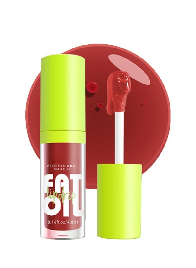 Julystar Plump Lips Fat Perks, Lip Glow Oil Deep Nourishing Moisturizing Glossy Long Lasting Lightweight Non Sticky Portable Lip Oil Lip Care to Fade Lines and Exfoliate Dead Skin for Women 4.8ml (#07) - Image 3