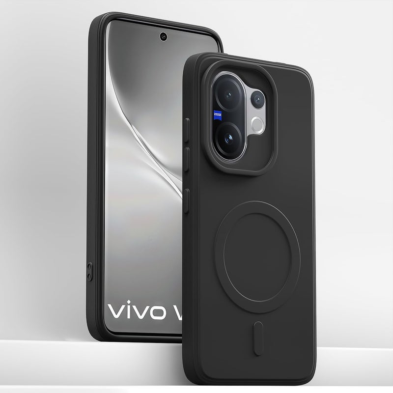 Pikkme Back Cover for Vivo V60 / V60e 5G / Vivo T4 Pro 5G Soft Matte Silicone Mag-Safe Design (Mag-Safe Not Support) Camera Protection | Slim Fit Bumper Cover (Black) - Image 2