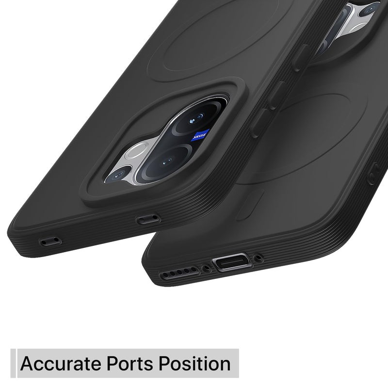 Pikkme Back Cover for Vivo V60 / V60e 5G / Vivo T4 Pro 5G Soft Matte Silicone Mag-Safe Design (Mag-Safe Not Support) Camera Protection | Slim Fit Bumper Cover (Black) - Image 4