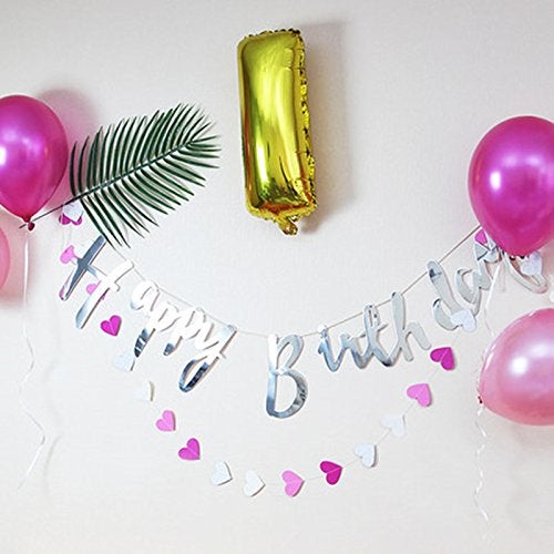 Party Propz Silver Happy Birthday Banner - 1 Pc | Birthday Banner For Birthday Decoration | Birthday Decoration Items | Birthday Decoration Items For Girl, Boys | Party Decoration Items for Birthday - Image 2