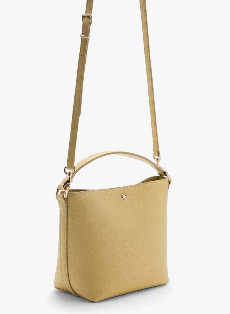 Mango Faux-Leather Bucket Handbag