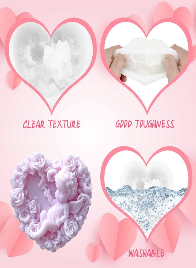 ZAKVOOR Angel Heart Candle Silicone Mould Valentine's Day Resin Casting Mold for DIY Candle Making Homemade Soap Polymer Clay Craft Plaster - Image 3