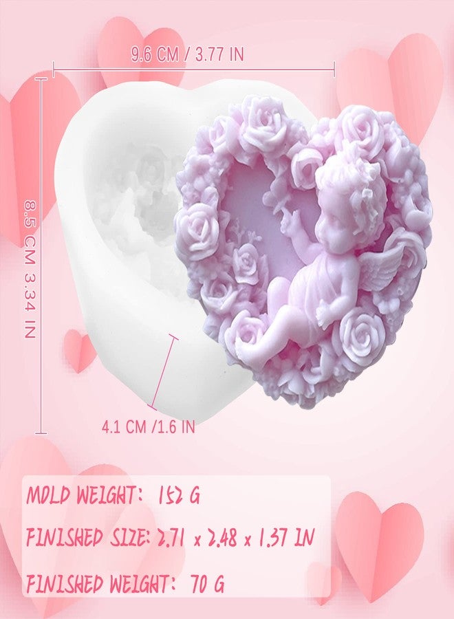 ZAKVOOR Angel Heart Candle Silicone Mould Valentine's Day Resin Casting Mold for DIY Candle Making Homemade Soap Polymer Clay Craft Plaster - Image 2