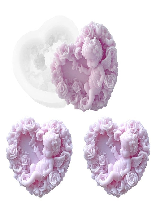 ZAKVOOR Angel Heart Candle Silicone Mould Valentine's Day Resin Casting Mold for DIY Candle Making Homemade Soap Polymer Clay Craft Plaster - Image 1