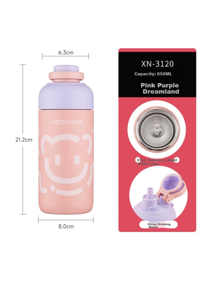Heenoor Xino Insulated Cup For Children, 316l Stainless Steel, Large Capacity, Cute And Stylish Straw Water Bottle For Boys And Girls, Xn-3120 - Image 1