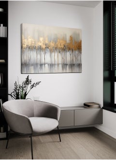 LOWHA Canvas Wall Art Stretched Over Wooden Frame with Golden Trees Abstract Oil Painting  - Image 1