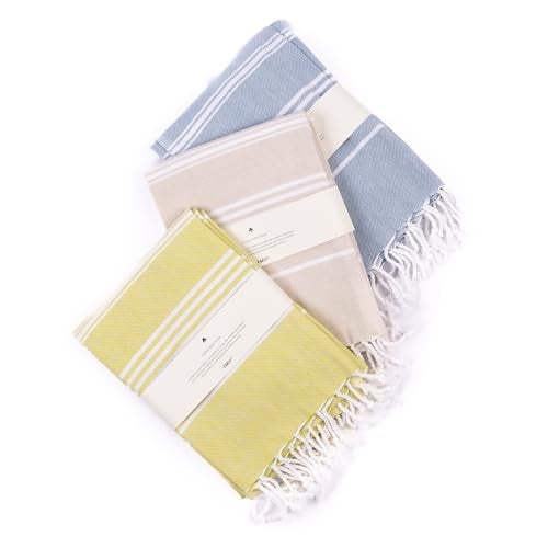 HABER Cotton Bath Towel, Ultra Soft, Highly Absorbent, Quick Dry, Lightweight Luxury for Bathroom, Spa & Travel - Grey, Sea Glass, Pastel Green (Pack of 3, 76x152 cm, Summer Friendly) - Image 1