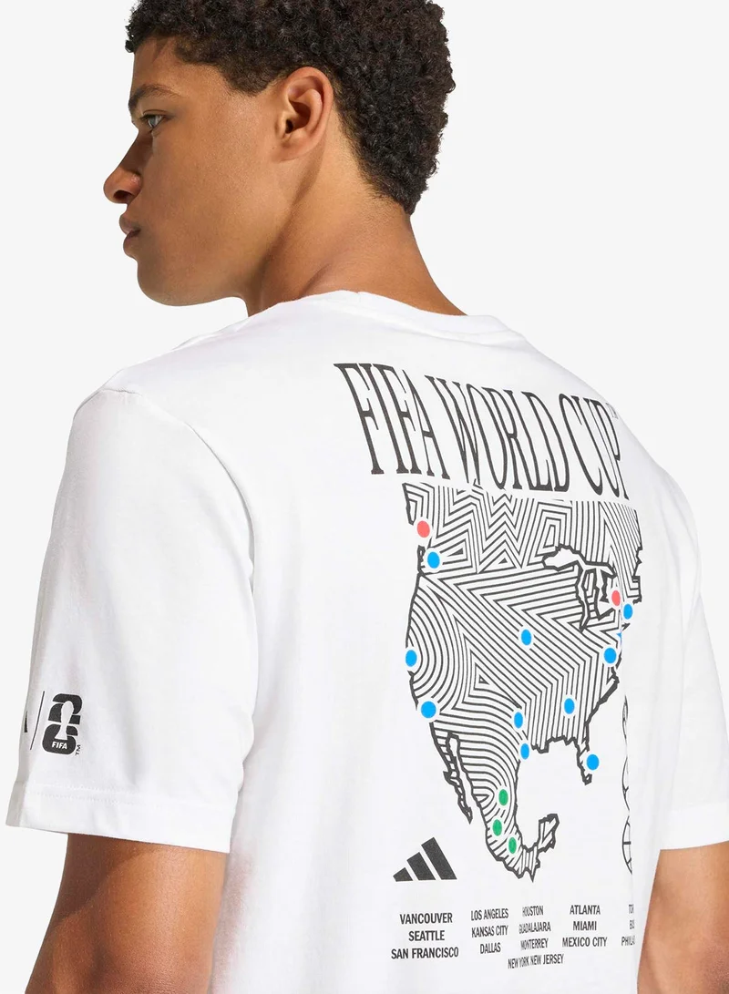 Adidas WHITE Fifa Wc Map Graphic T-Shirt  | Best Price UAE