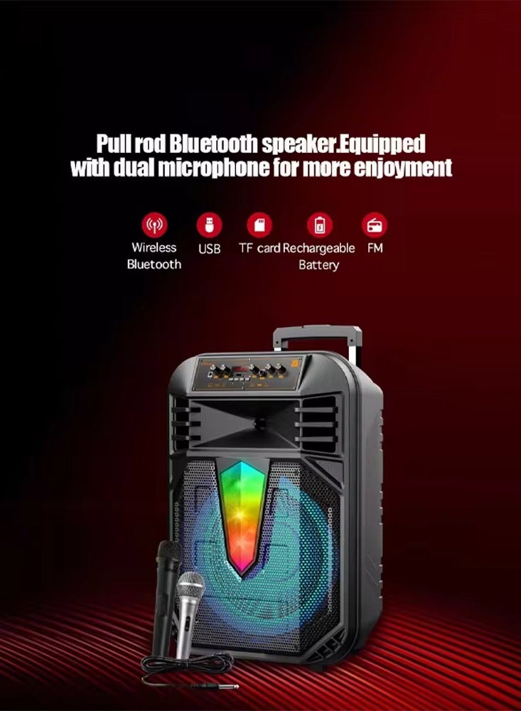 قريت نايس مكبر صوت لاسلكي يعمل بتقنية البلوتوث يحتوي على راديو FM , مدخل ذاكرة TF ,مدخل USB , مدخل ميكروفون بطارية قابلة للشحن - Image 2